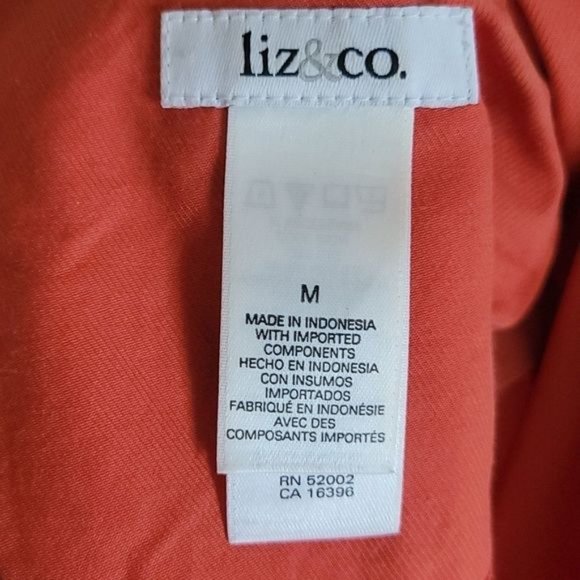 Liz & Co Jacket size medium burnt orange jacket with pull string waist & hood - Picture 3 of 3